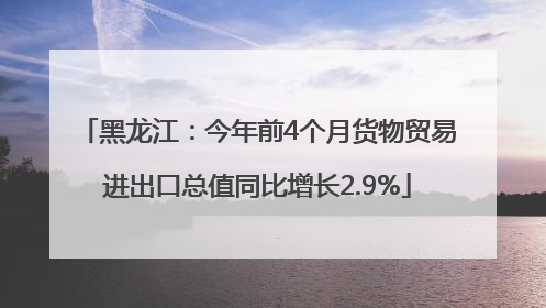 黑龙江：今年前4个月货物贸易进出口总值同比增长2.9%