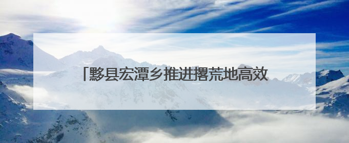 黟县宏潭乡推进撂荒地高效整治 绘就乡村振兴新画卷