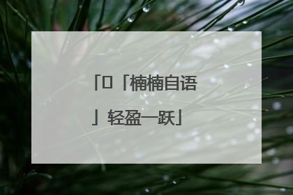 ﻿「楠楠自语」轻盈一跃
