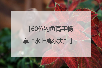 60位钓鱼高手畅享“水上高尔夫”
