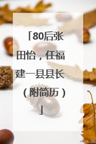 80后张田怡，任福建一县县长（附简历）