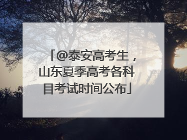 @泰安高考生，山东夏季高考各科目考试时间公布