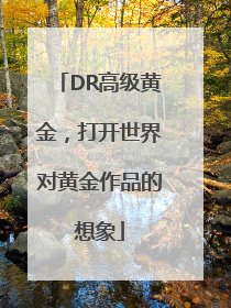 DR高级黄金，打开世界对黄金作品的想象